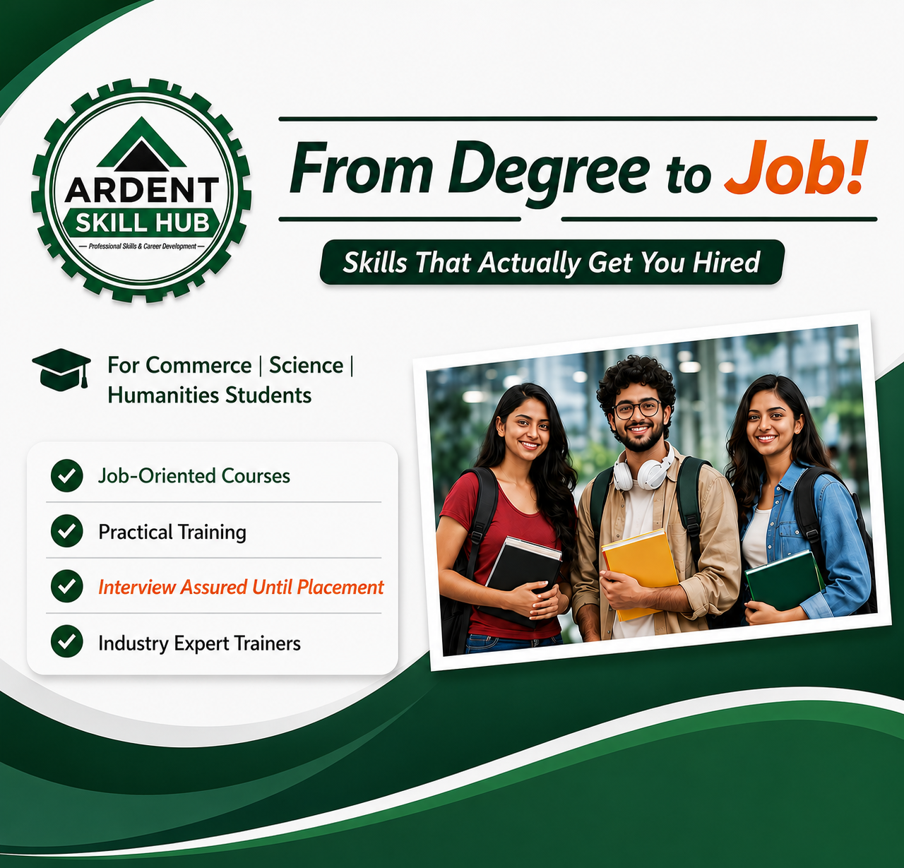 Students learning vocational skills at Ardent Skill Hub with hands-on training and industry-relevant tools