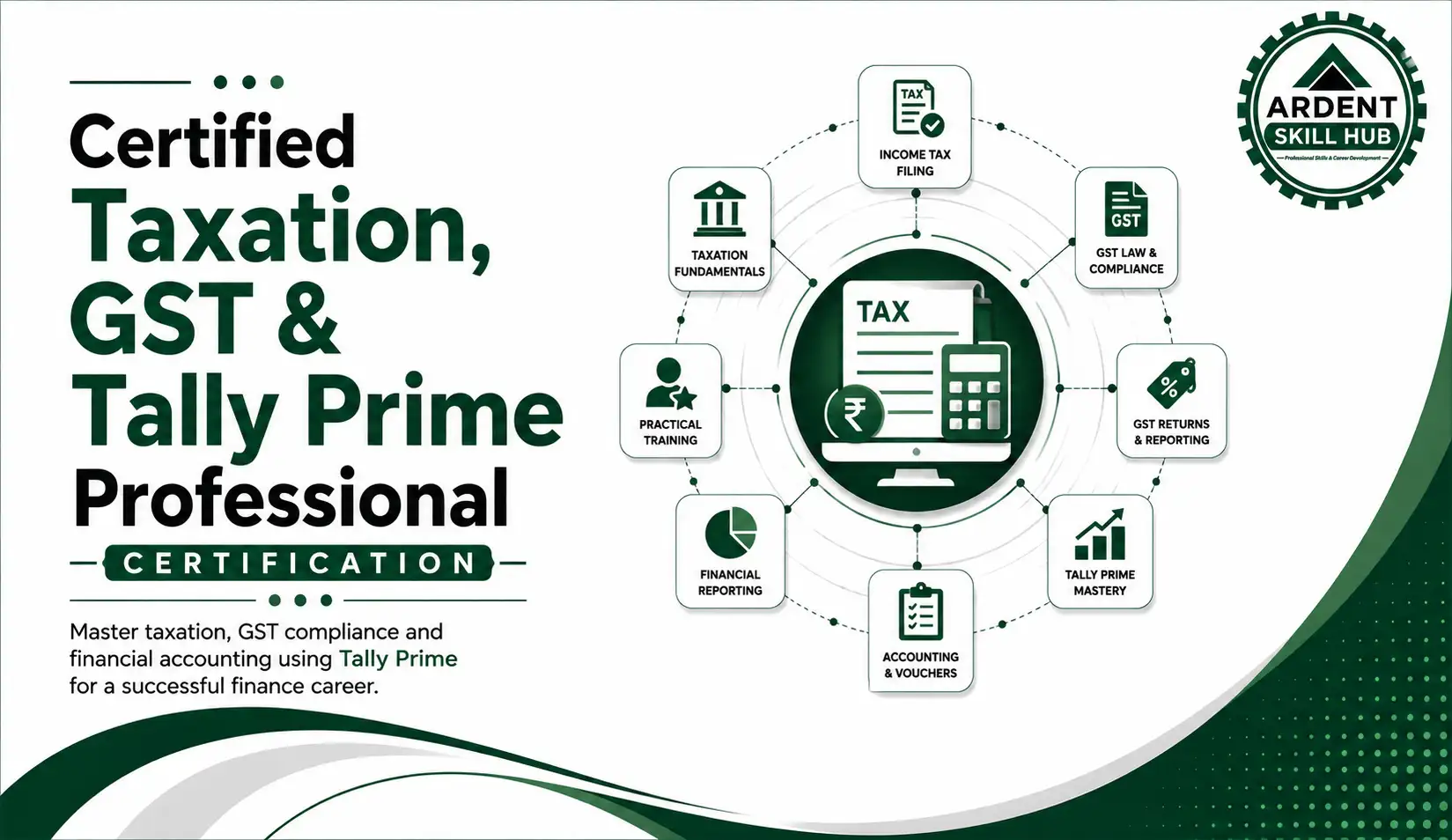Ardent Certified-Industrial Accountant-GST, Taxation & Tally Prime (ATAX)